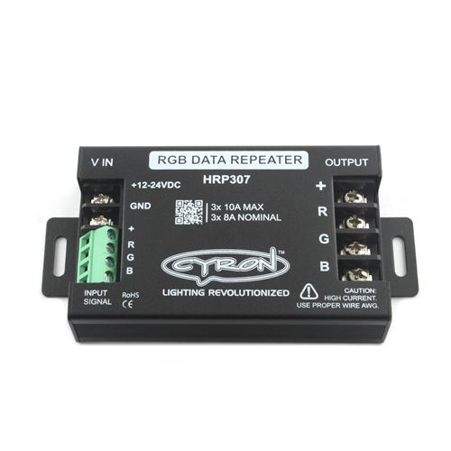 Controller/Data Repeater/Extender, RGB 12-24VDC, 3x8A