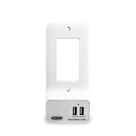 Quick USB Charger + Outlet Cover, Decor, White