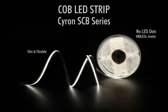Ribbon/Tape COB LED Light Dot-free Indoor White IP22 24V 3W/ft UL Listed, 16.4ft reel